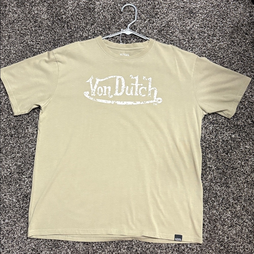 Von Dutch Sage Green Logo Tee